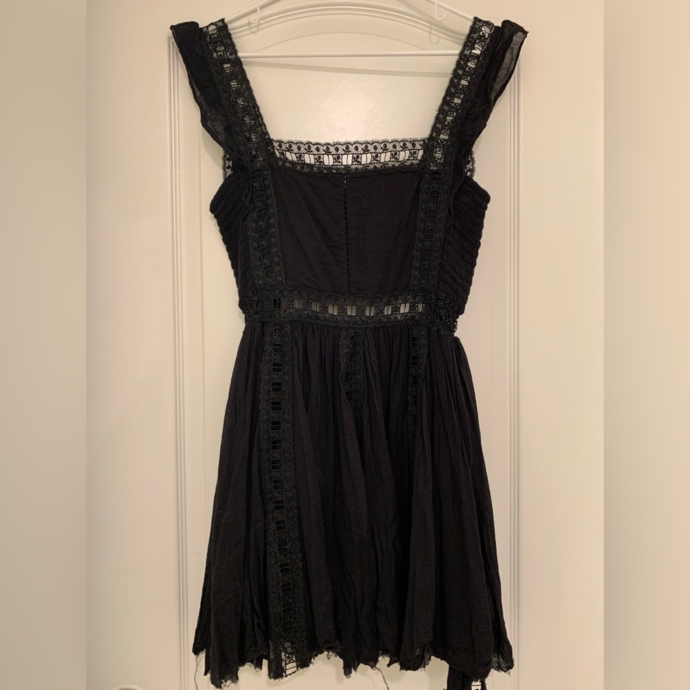 Free People FPOne Black Dress Lace Eyelets Large